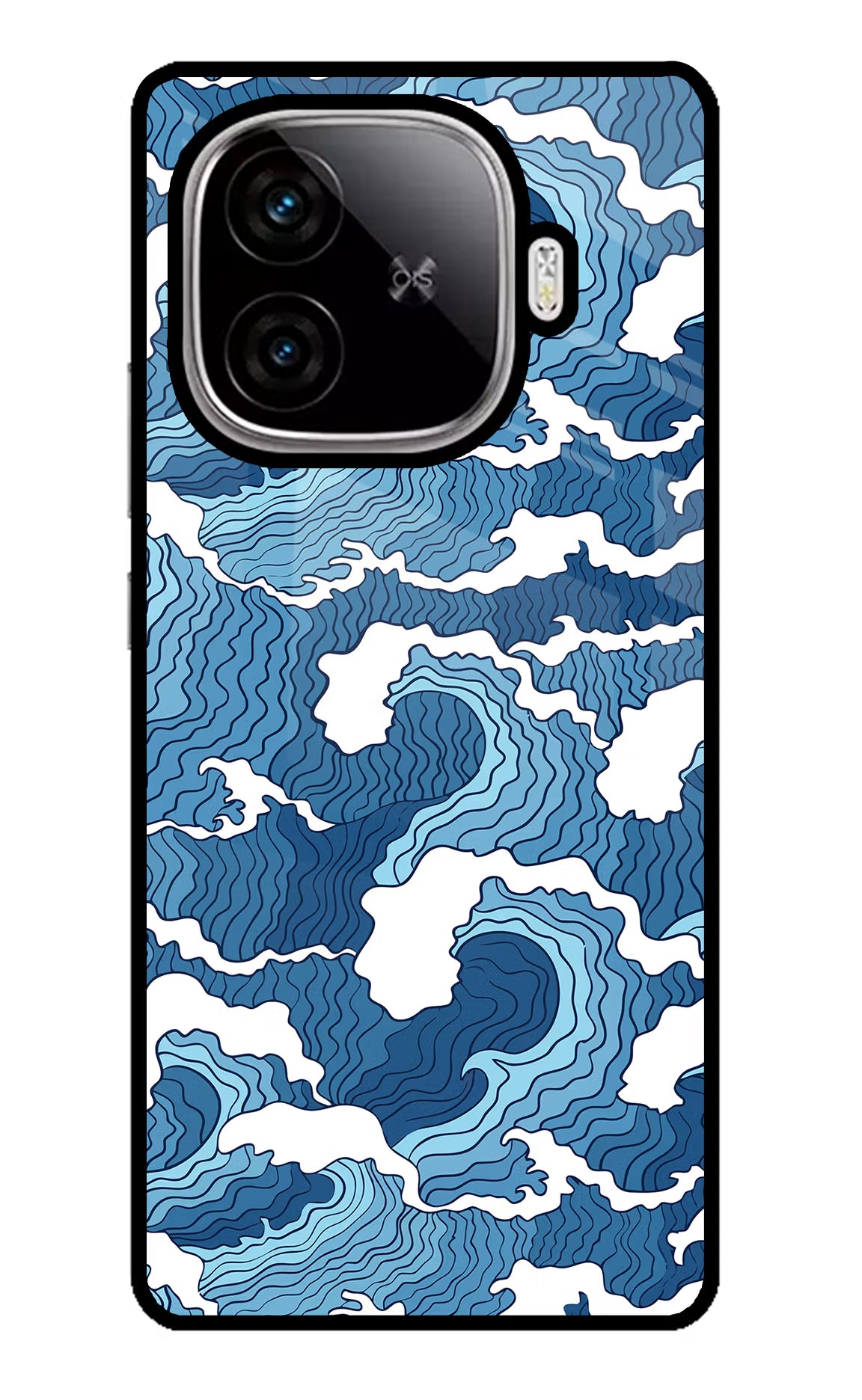 Blue Waves iQOO Neo 10R 5G Glass Case Back Cover by Casekaro