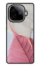 White Pink Leaf iQOO Neo 10R 5G Glass Case
