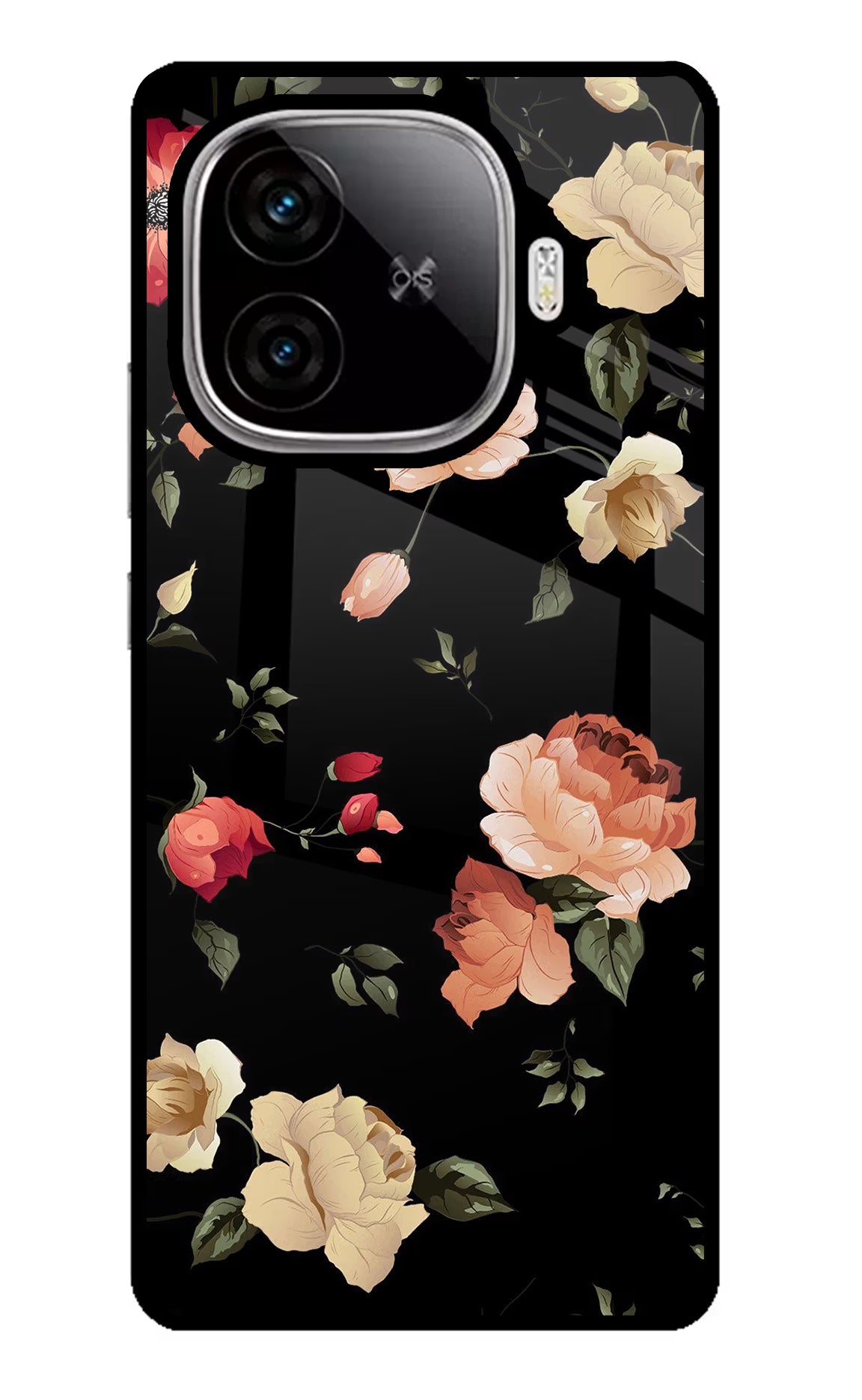 Flowers iQOO Neo 10R 5G Glass Case Back Cover by Casekaro