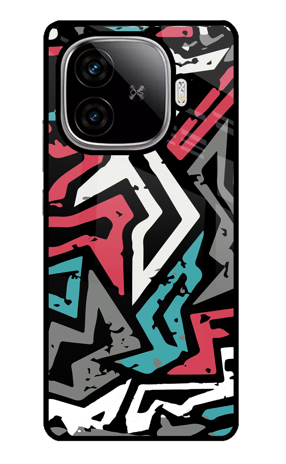 Geometric Graffiti iQOO Neo 10R 5G Glass Case Back Cover by Casekaro