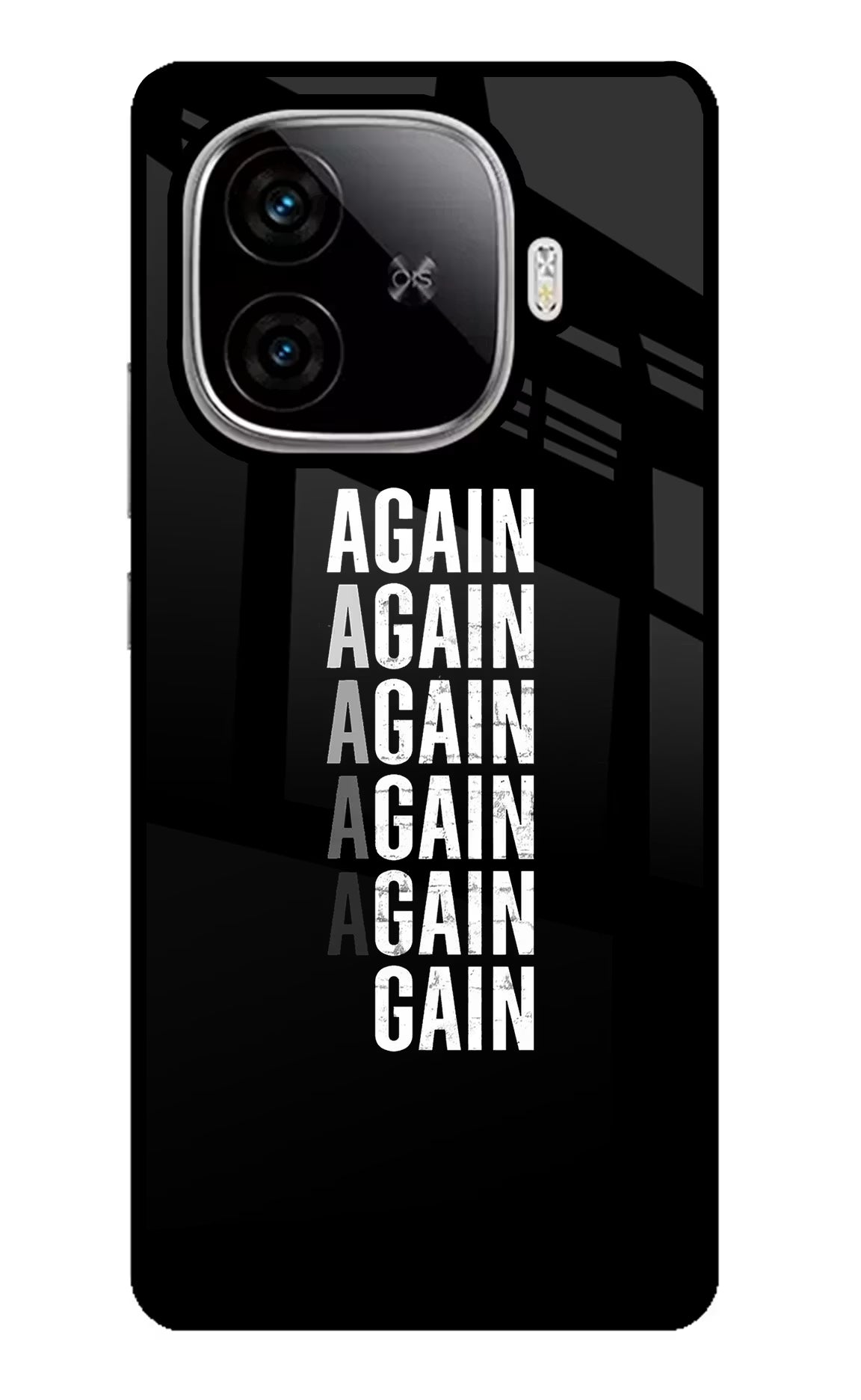 Again Again Gain iQOO Neo 10R 5G Glass Case Back Cover by Casekaro