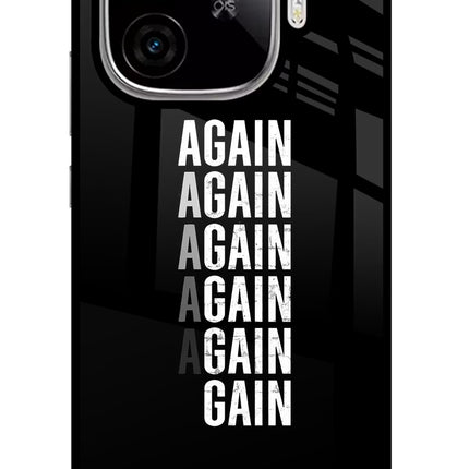 Again Again Gain iQOO Neo 10R 5G Glass Case Back Cover by Casekaro