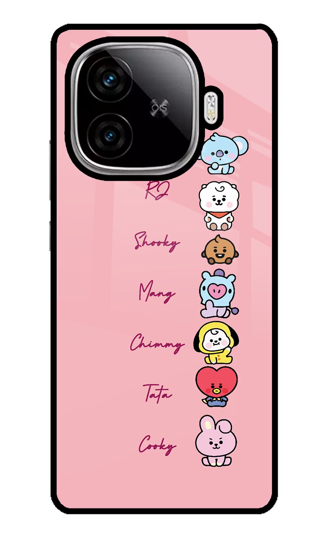 BTS names iQOO Neo 10R 5G Glass Case Back Cover by Casekaro