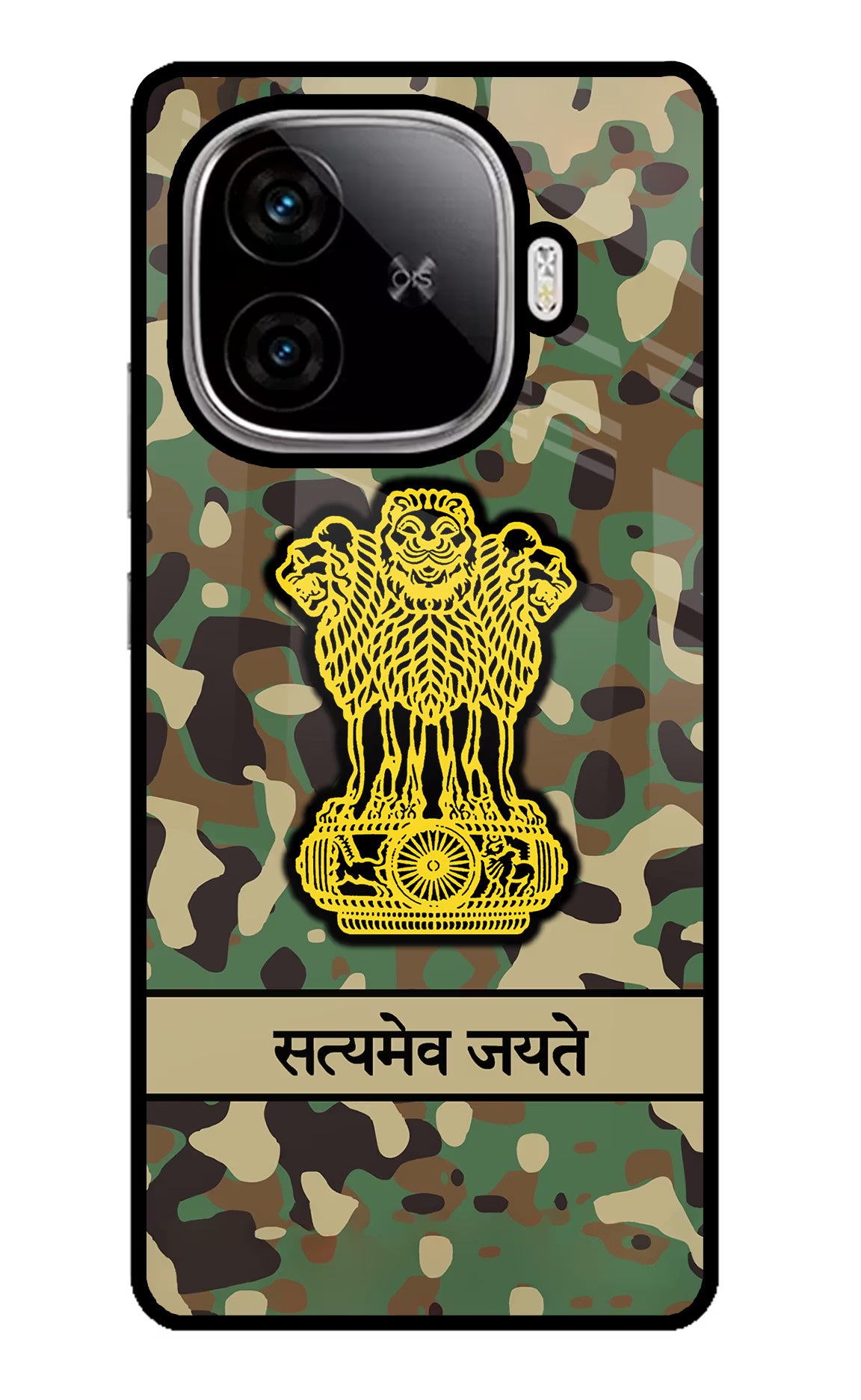Satyamev Jayate Army iQOO Neo 10R 5G Glass Case Back Cover by Casekaro
