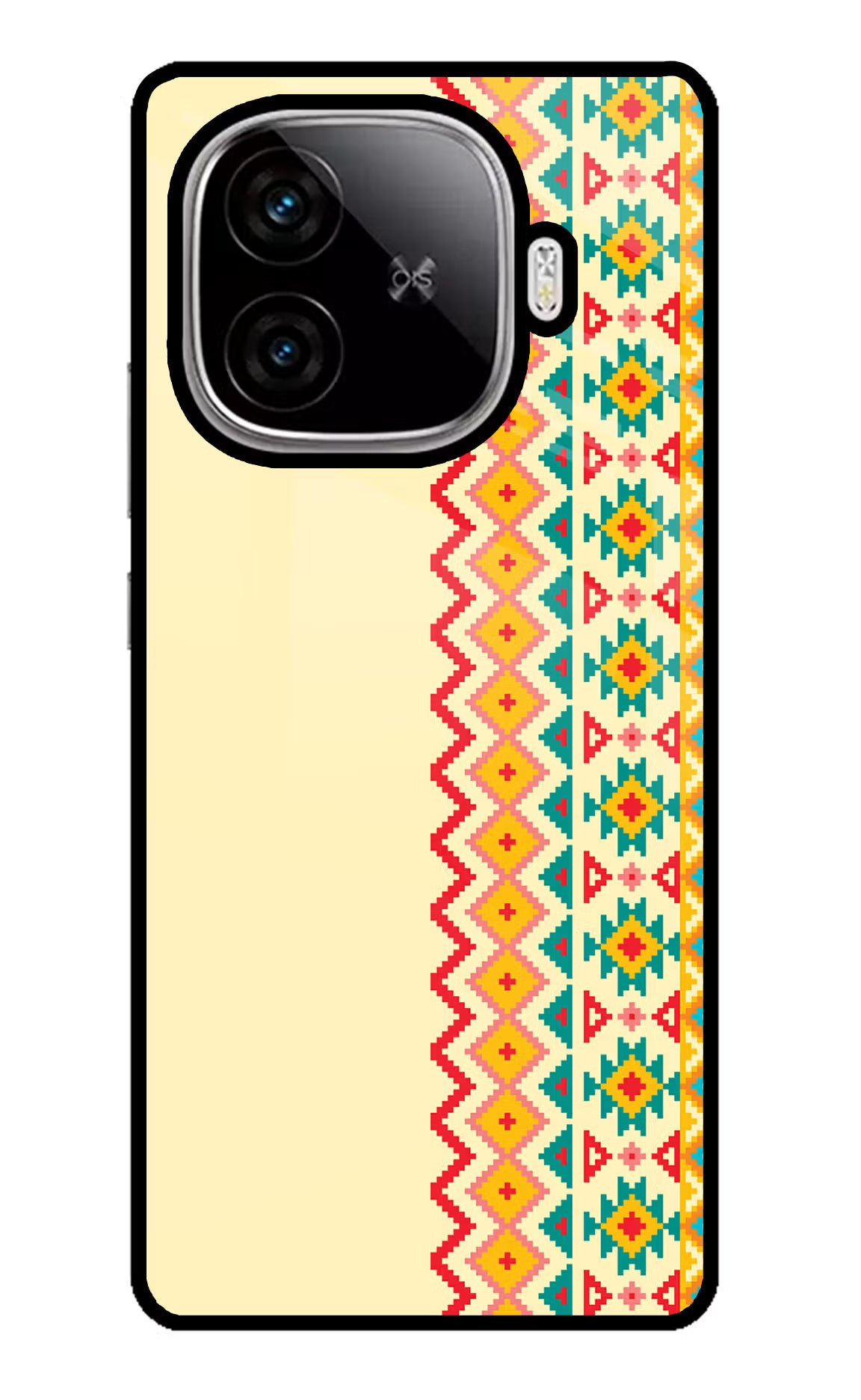 Ethnic Seamless iQOO Neo 10R 5G Glass Case Back Cover by Casekaro