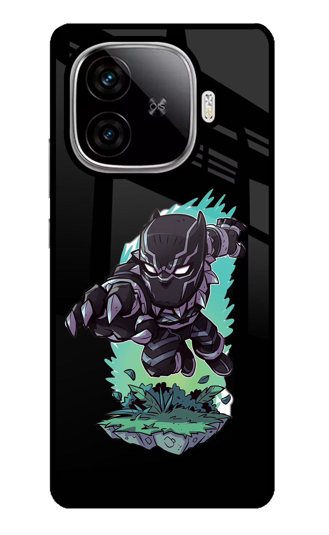 Black Panther iQOO Neo 10R 5G Glass Case Back Cover by Casekaro