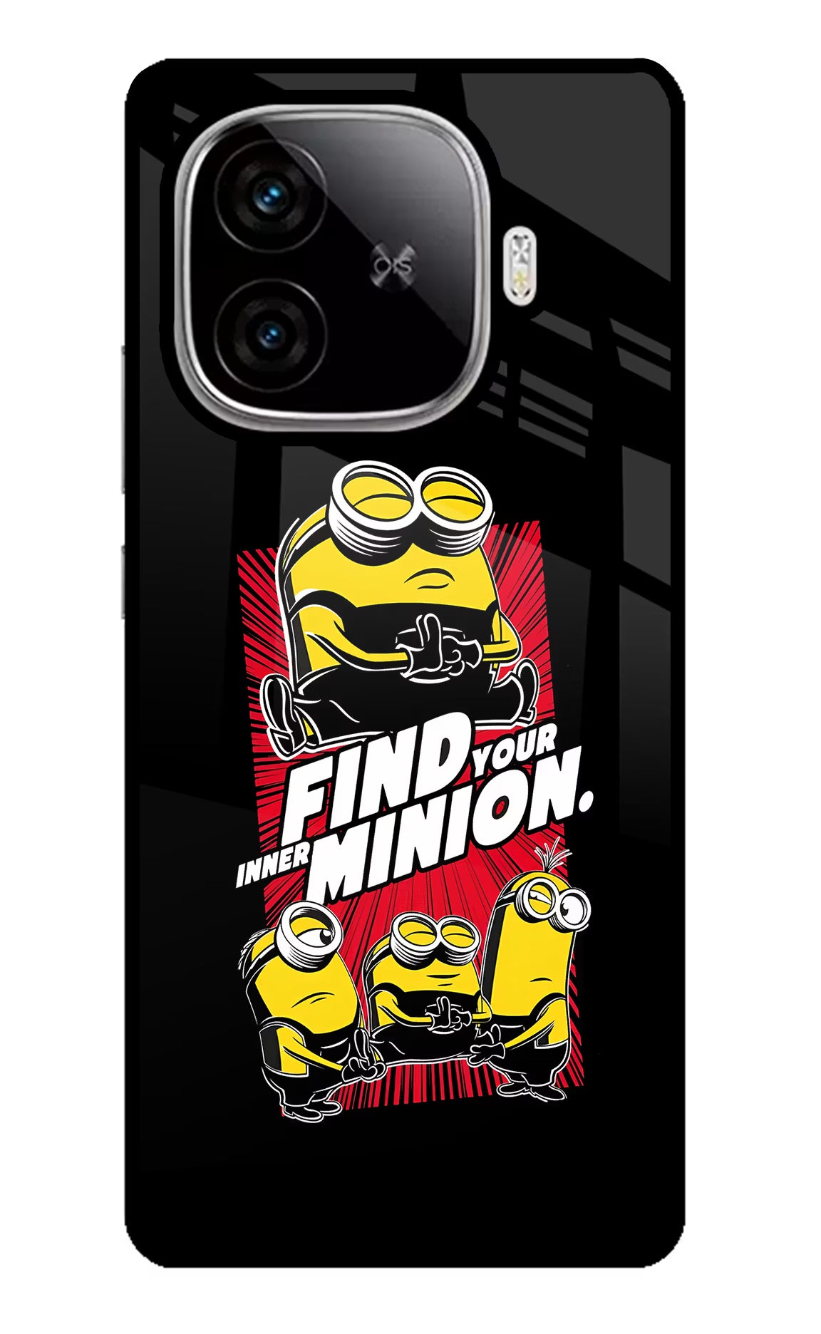 Find your inner Minion iQOO Neo 10R 5G Glass Case Back Cover by Casekaro