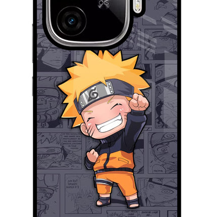 Chota Naruto iQOO Neo 10R 5G Glass Case Back Cover by Casekaro