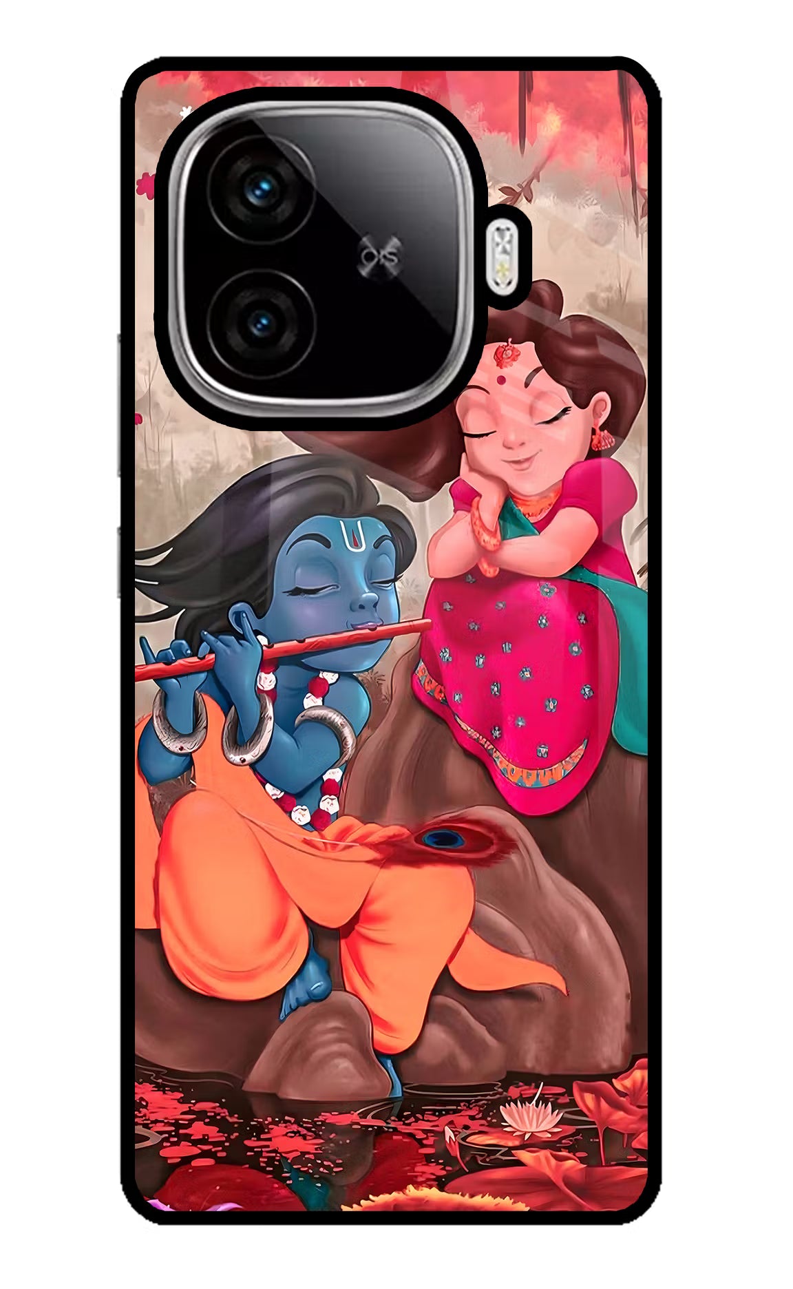 Radhe Krishna iQOO Neo 10R 5G Glass Case Back Cover by Casekaro