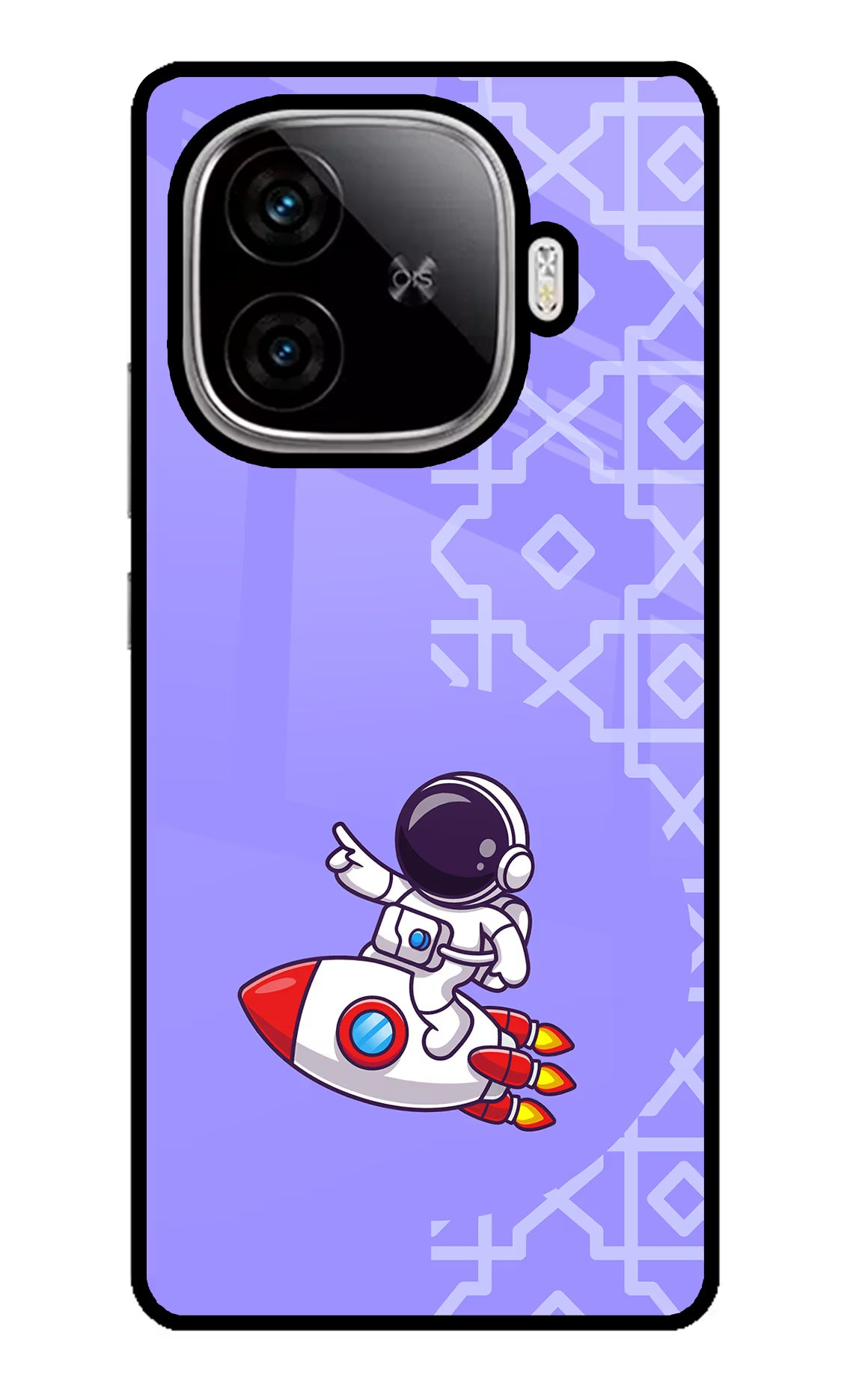 Cute Astronaut iQOO Neo 10R 5G Glass Case Back Cover by Casekaro