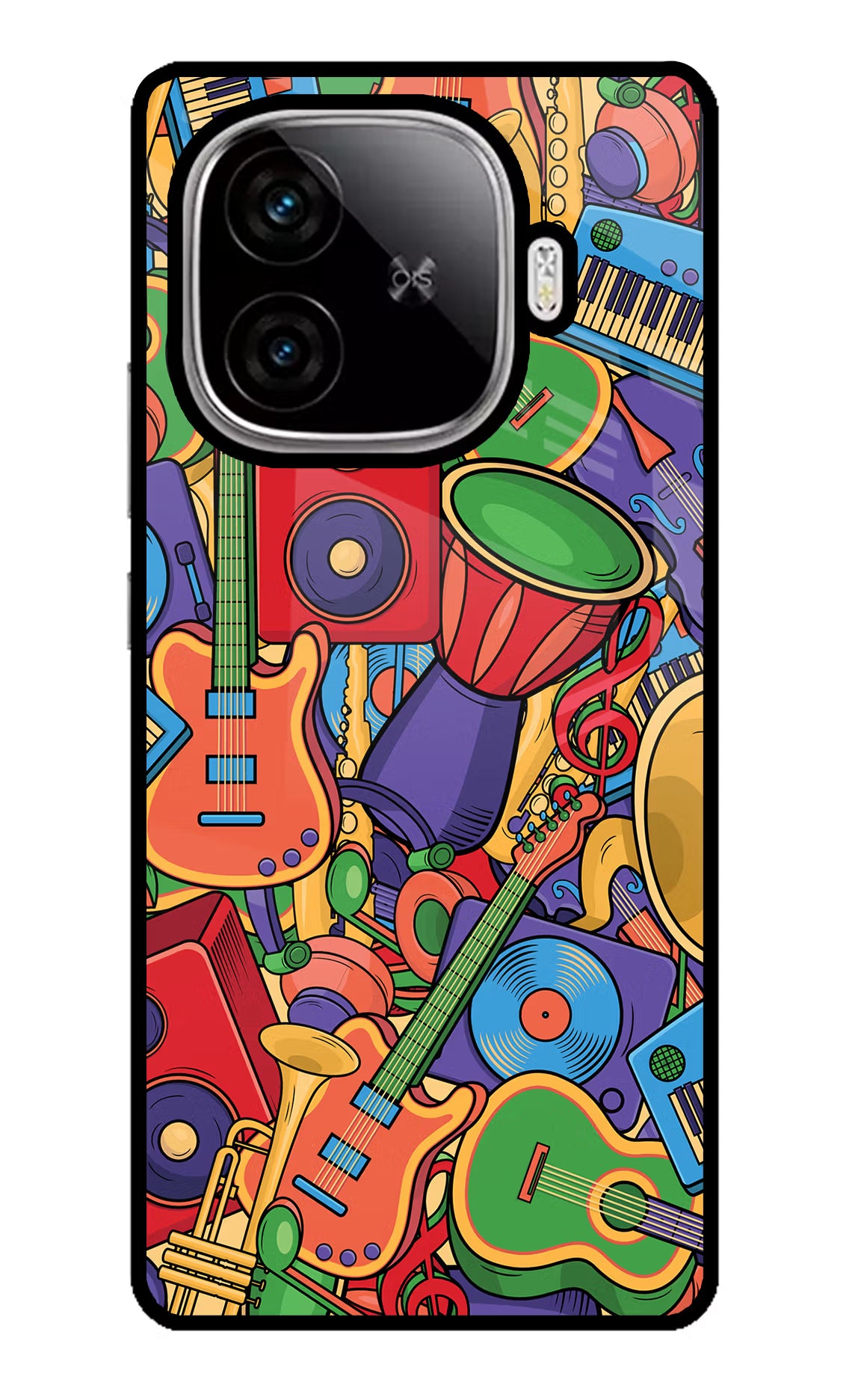Music Instrument Doodle iQOO Neo 10R 5G Glass Case Back Cover by Casekaro