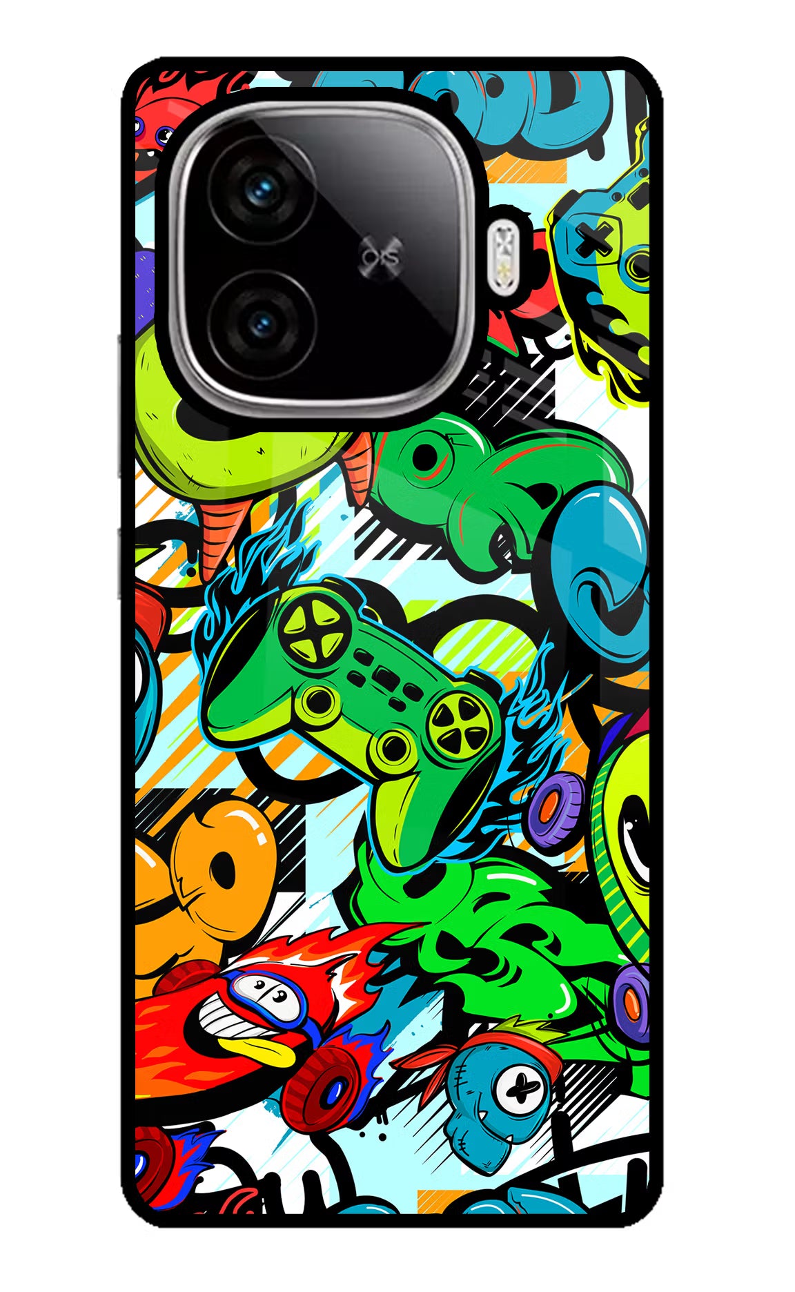 Game Doodle iQOO Neo 10R 5G Glass Case Back Cover by Casekaro
