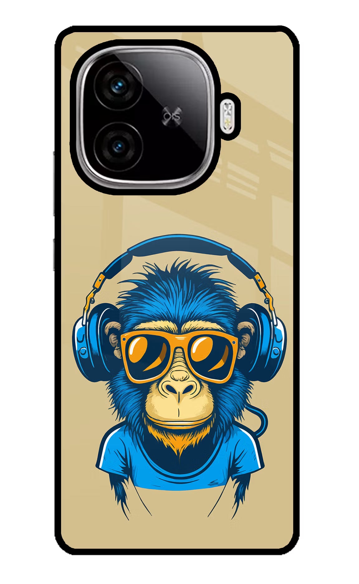 Monkey Headphone iQOO Neo 10R 5G Glass Case Back Cover by Casekaro