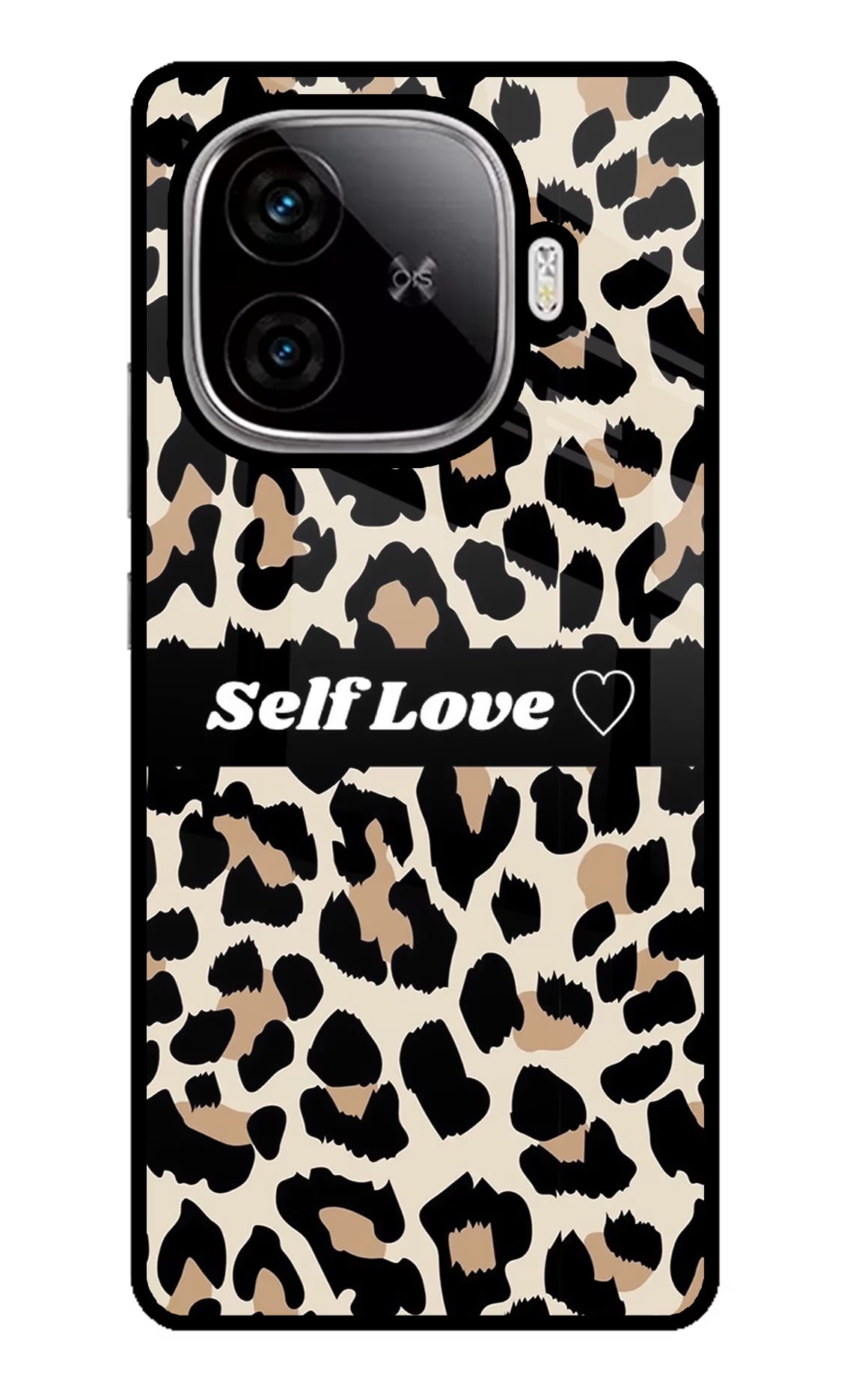Leopard Print Self Love iQOO Neo 10R 5G Glass Case Back Cover by Casekaro