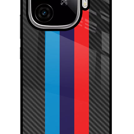 BMW Stripes Pattern iQOO Neo 10R 5G Glass Case Back Cover by Casekaro