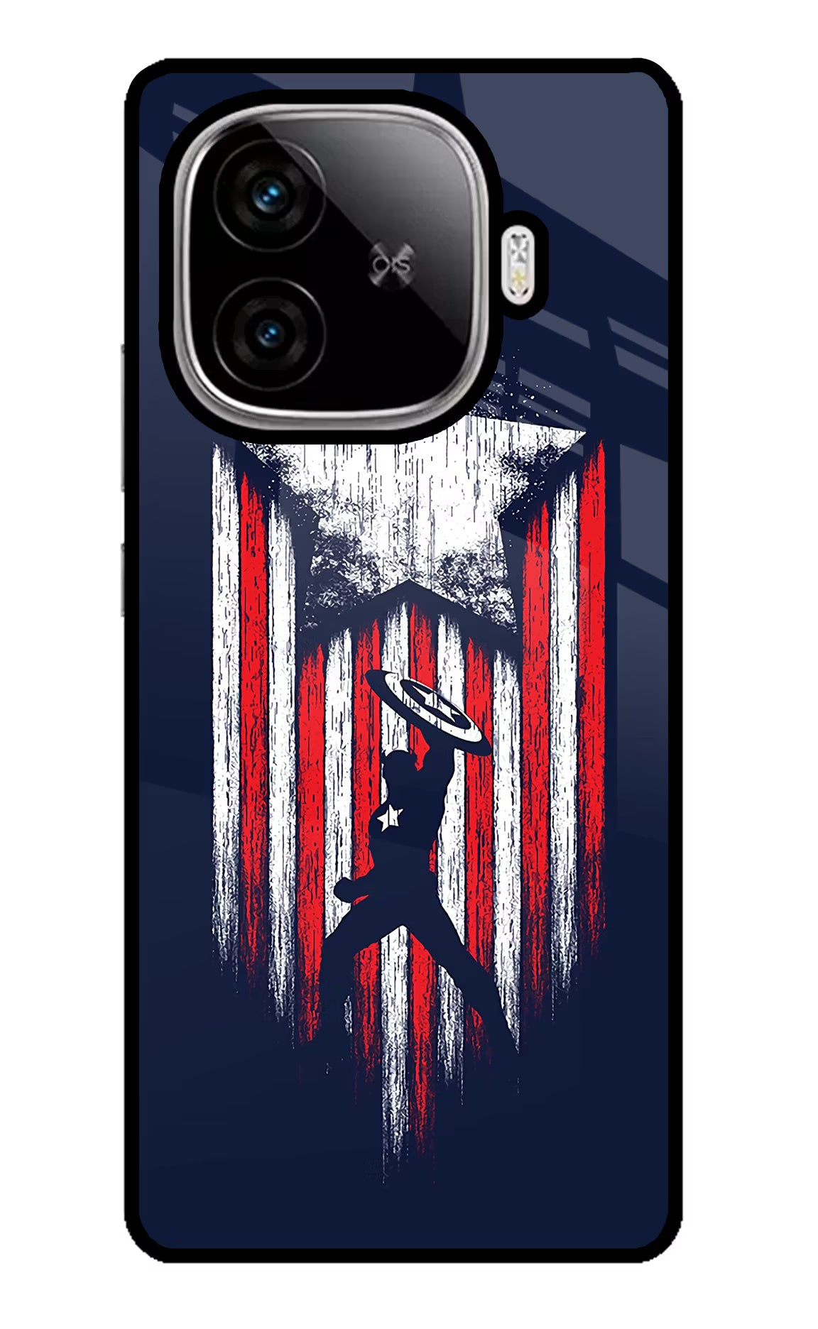 Captain America Marvel Art iQOO Neo 10R 5G Glass Case Back Cover by Casekaro