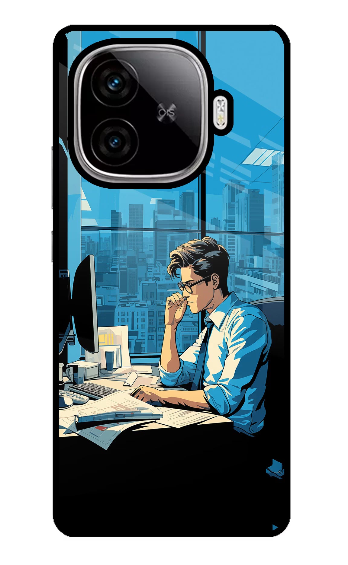 Focused Hustler (AI Generated) iQOO Neo 10R 5G Glass Case Back Cover by Casekaro
