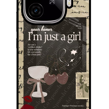 I am just a girl iQOO Neo 10R 5G Glass Case