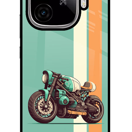 Striped Moto Drift iQOO Neo 10R 5G Glass Case Back Cover by Casekaro