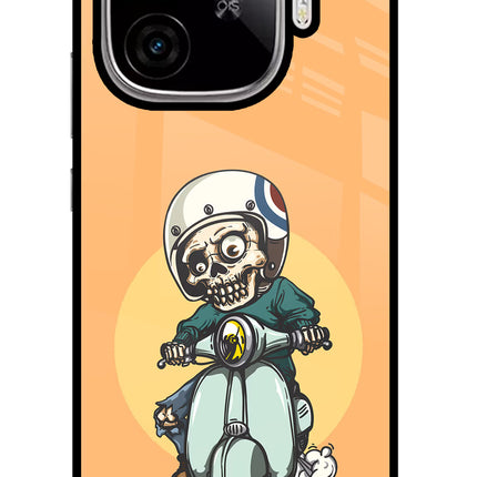Undead Biker iQOO Neo 10R 5G Glass Case Back Cover by Casekaro