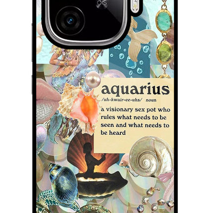 Aquarius Zodiac iQOO Neo 10R 5G Glass Case Back Cover by Casekaro