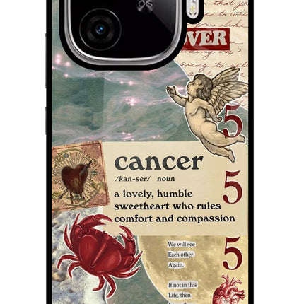 Cancer Zodiac iQOO Neo 10R 5G Glass Case Back Cover by Casekaro