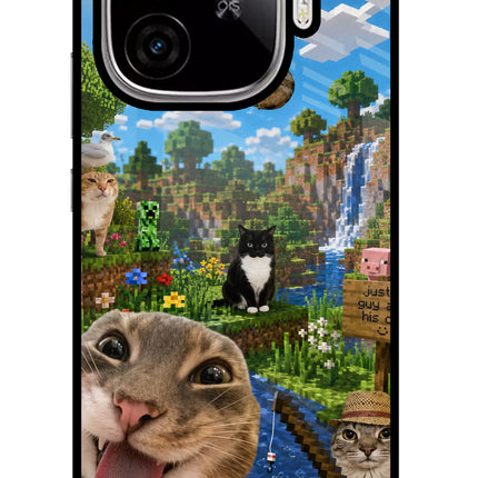 Minecraft Cat Chaos iQOO Neo 10R 5G Glass Case