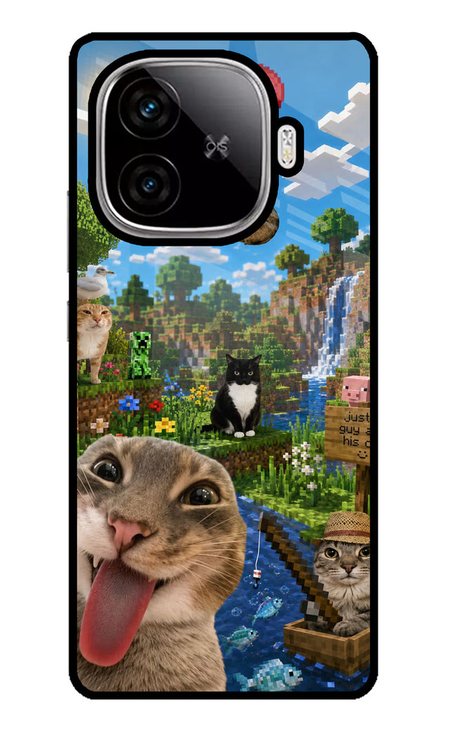 Minecraft Cat Chaos iQOO Neo 10R 5G Glass Case