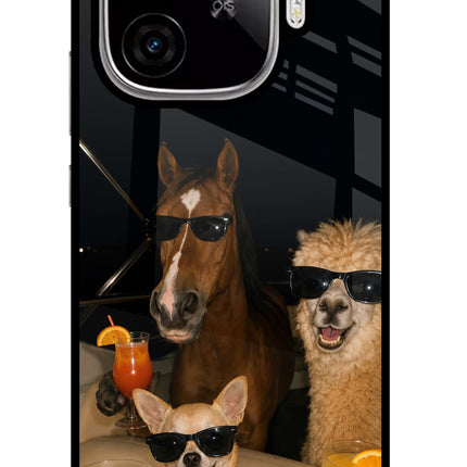 Party Squad iQOO Neo 10R 5G Glass Case Back Cover by Casekaro