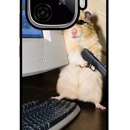 Hacker Hamster iQOO Neo 10R 5G Glass Case Back Cover by Casekaro