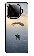 Skydiving Cow iQOO Neo 10R 5G Glass Case