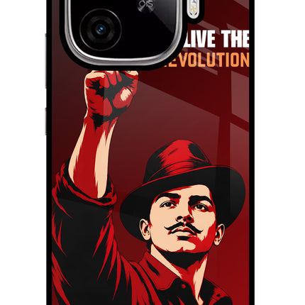 Bhagat Singh Revolution iQOO Neo 10R 5G Glass Case Back Cover by Casekaro