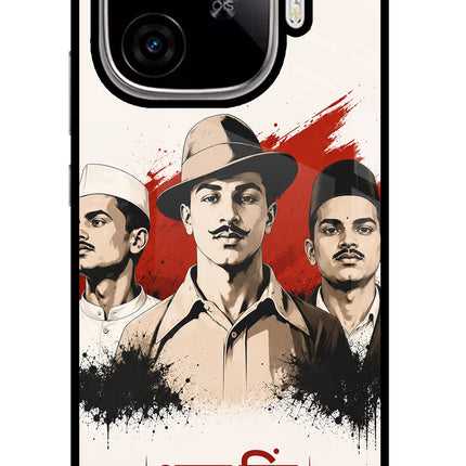 Bhagat Singh Trio iQOO Neo 10R 5G Glass Case Back Cover by Casekaro