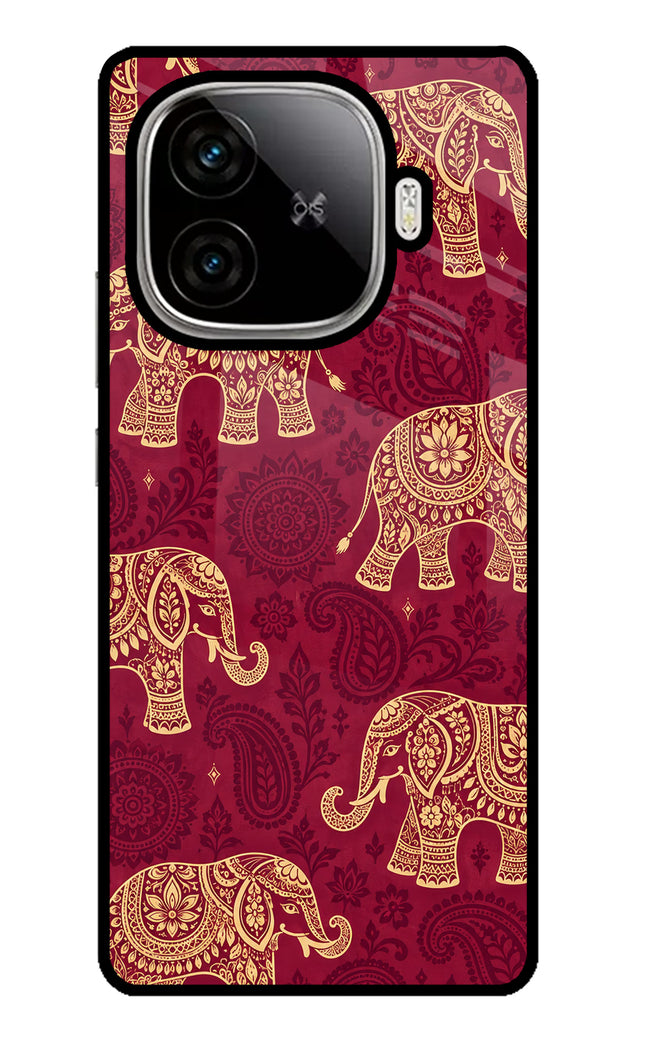 Maroon Elephant iQOO Neo 10R 5G Glass Case