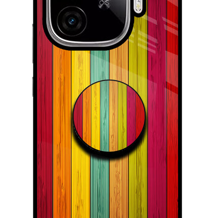 Multicolor Wooden iQOO Neo 10R 5G Pop Case by Casekaro