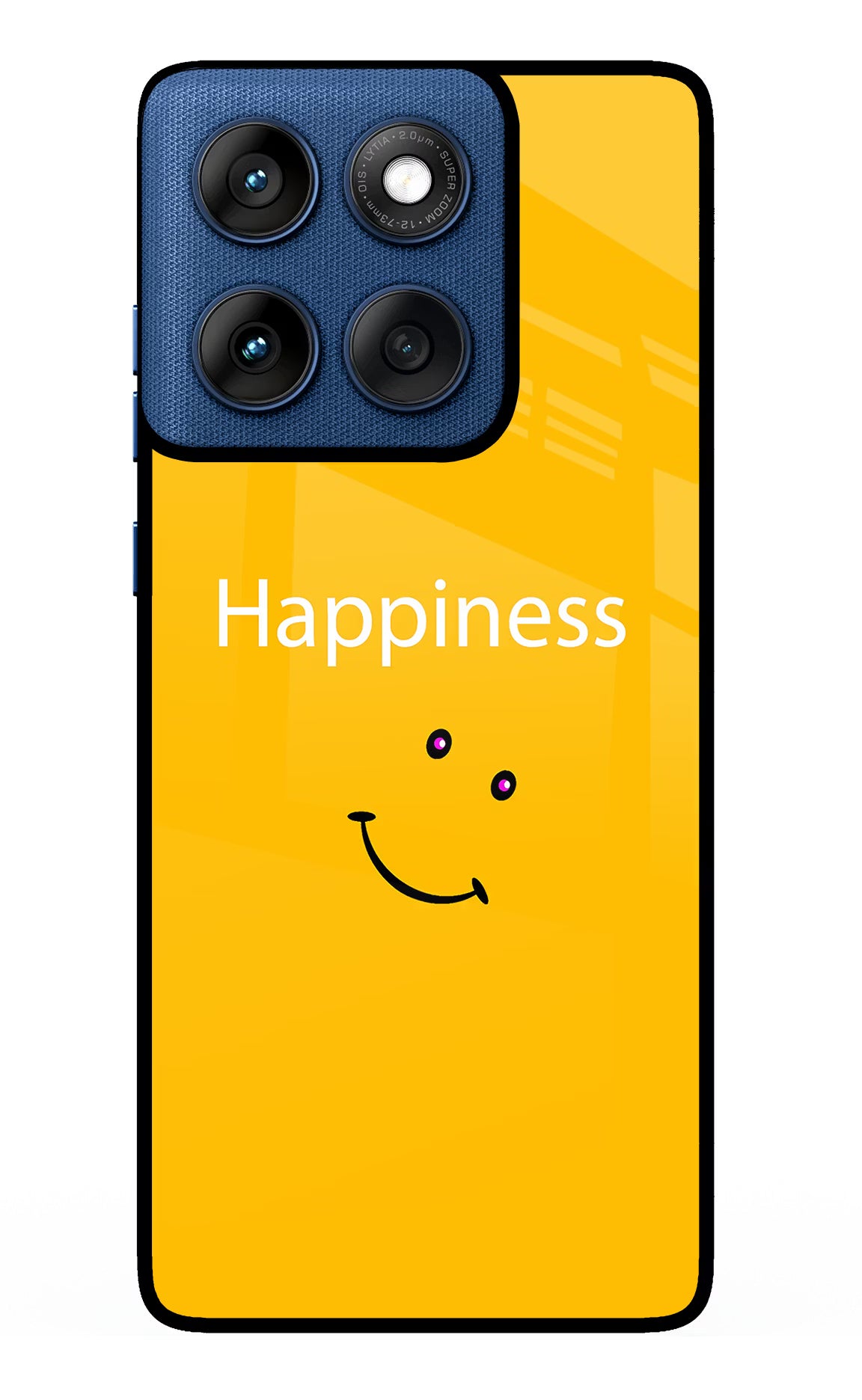 Happiness With Smiley Moto Edge 60 Glass Case Back Cover by Casekaro