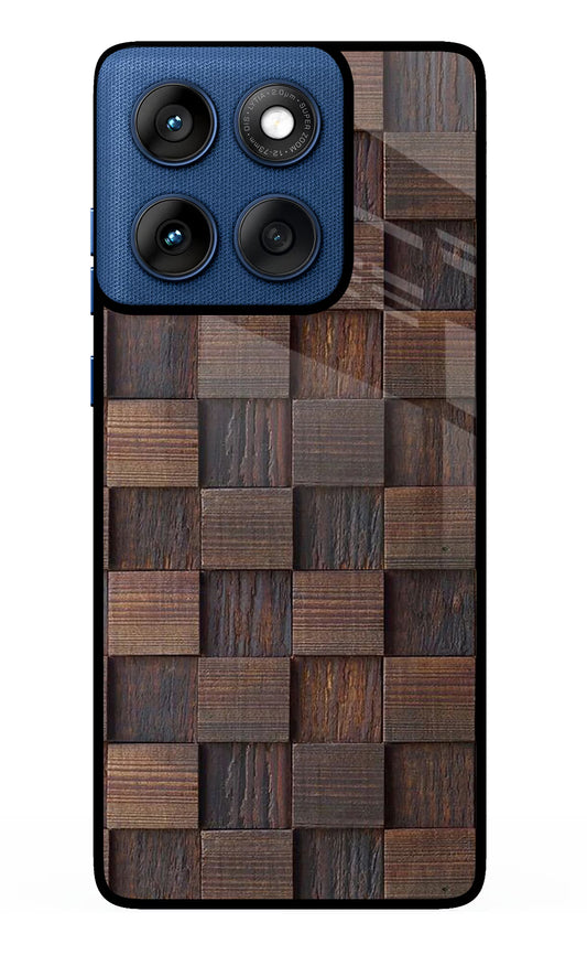 Wooden Cube Design Moto Edge 60 Glass Case
