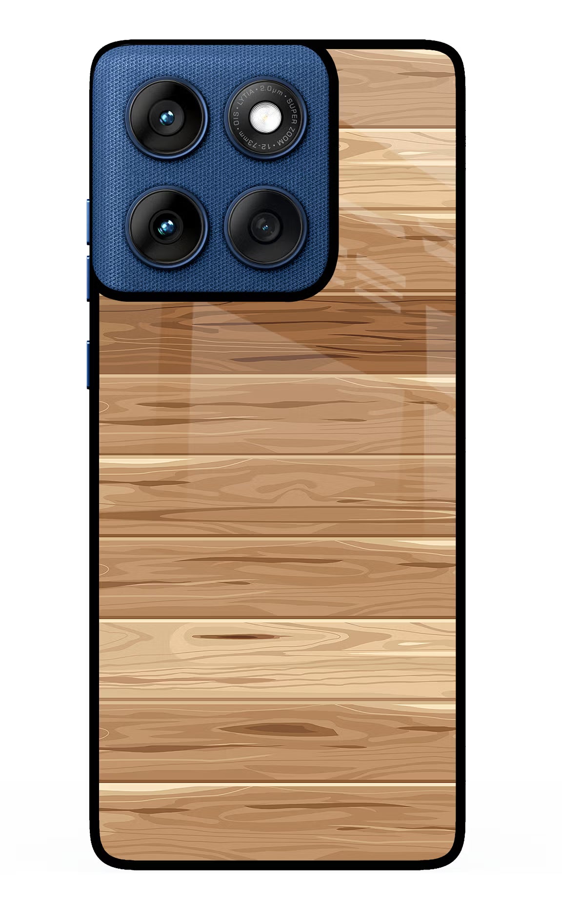 Wooden Vector Moto Edge 60 Glass Case Back Cover by Casekaro