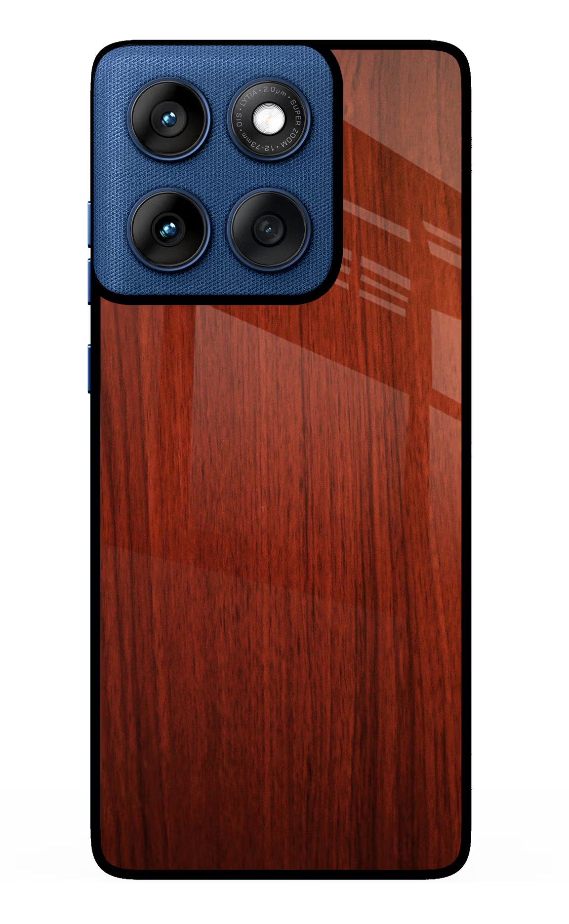 Wooden Plain Pattern Moto Edge 60 Glass Case Back Cover by Casekaro
