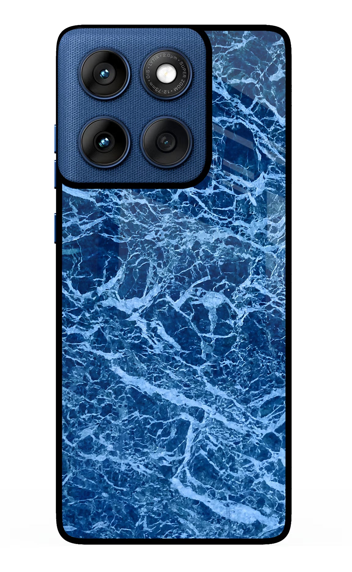 Blue Marble Moto Edge 60 Glass Case Back Cover by Casekaro