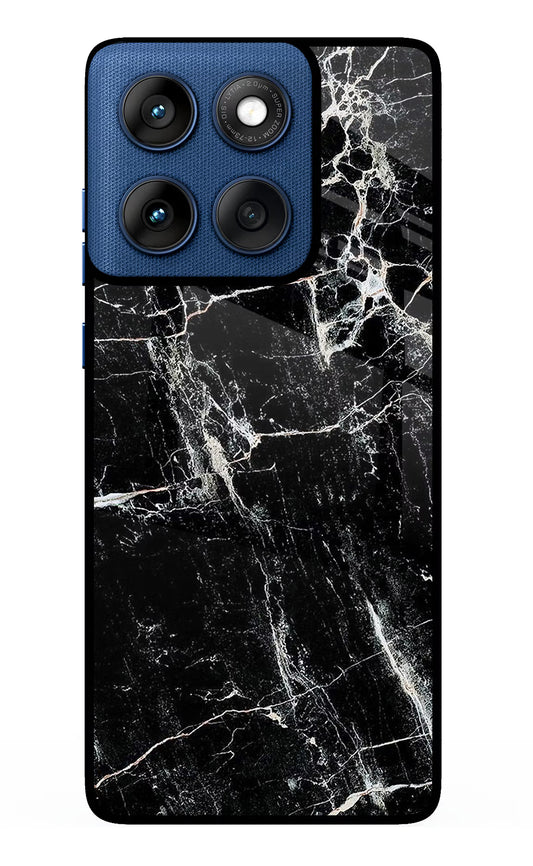 Black Marble Texture Moto Edge 60 Glass Case