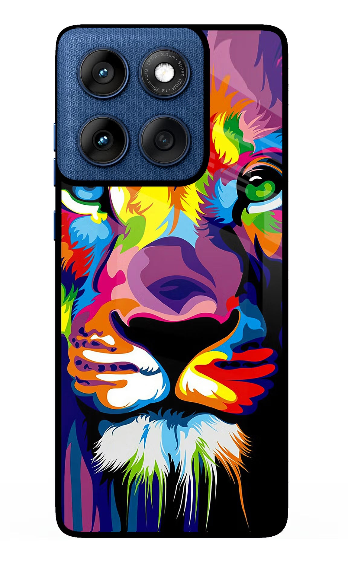 Lion Moto Edge 60 Glass Case Back Cover by Casekaro