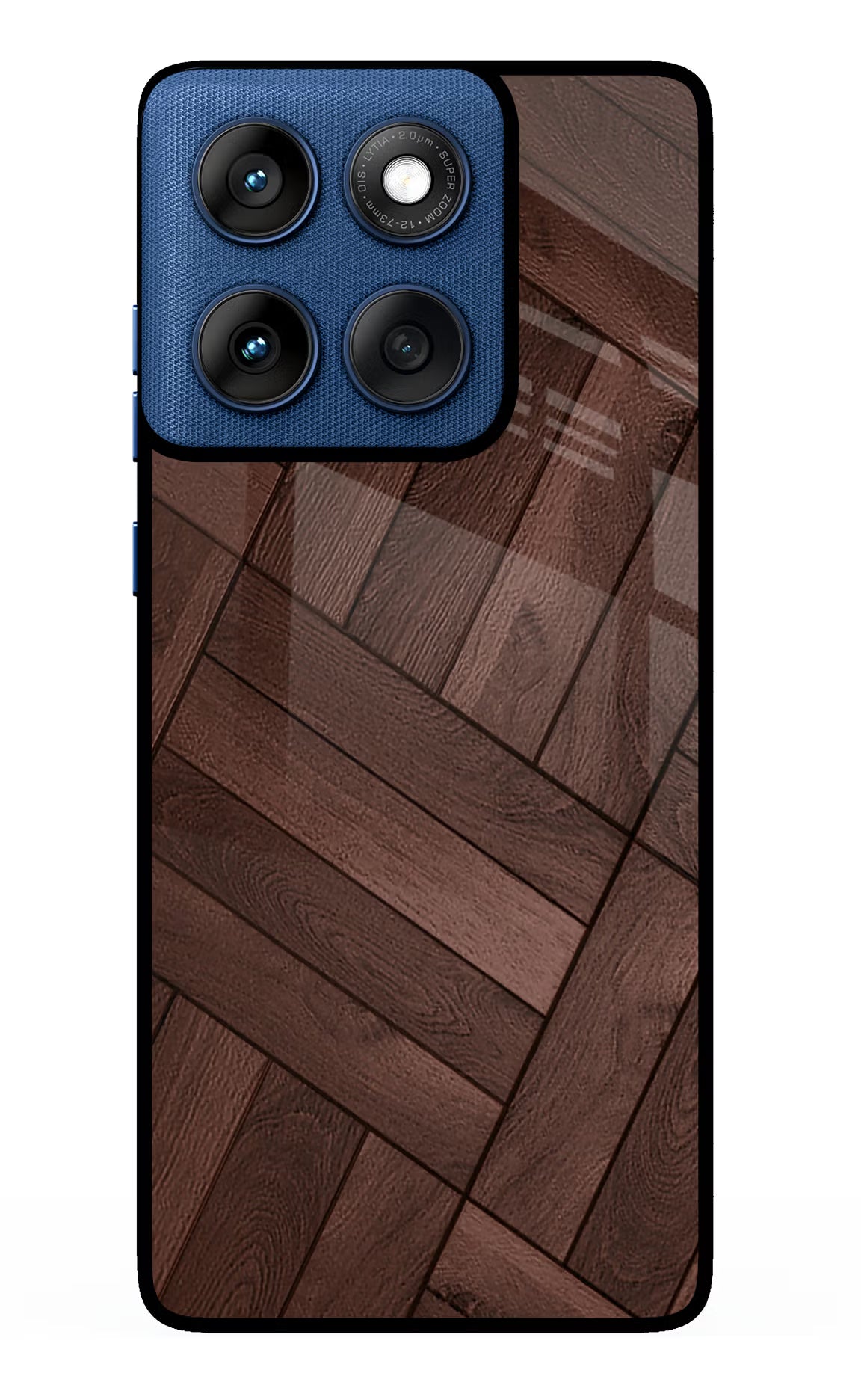 Wooden Texture Design Moto Edge 60 Glass Case Back Cover by Casekaro