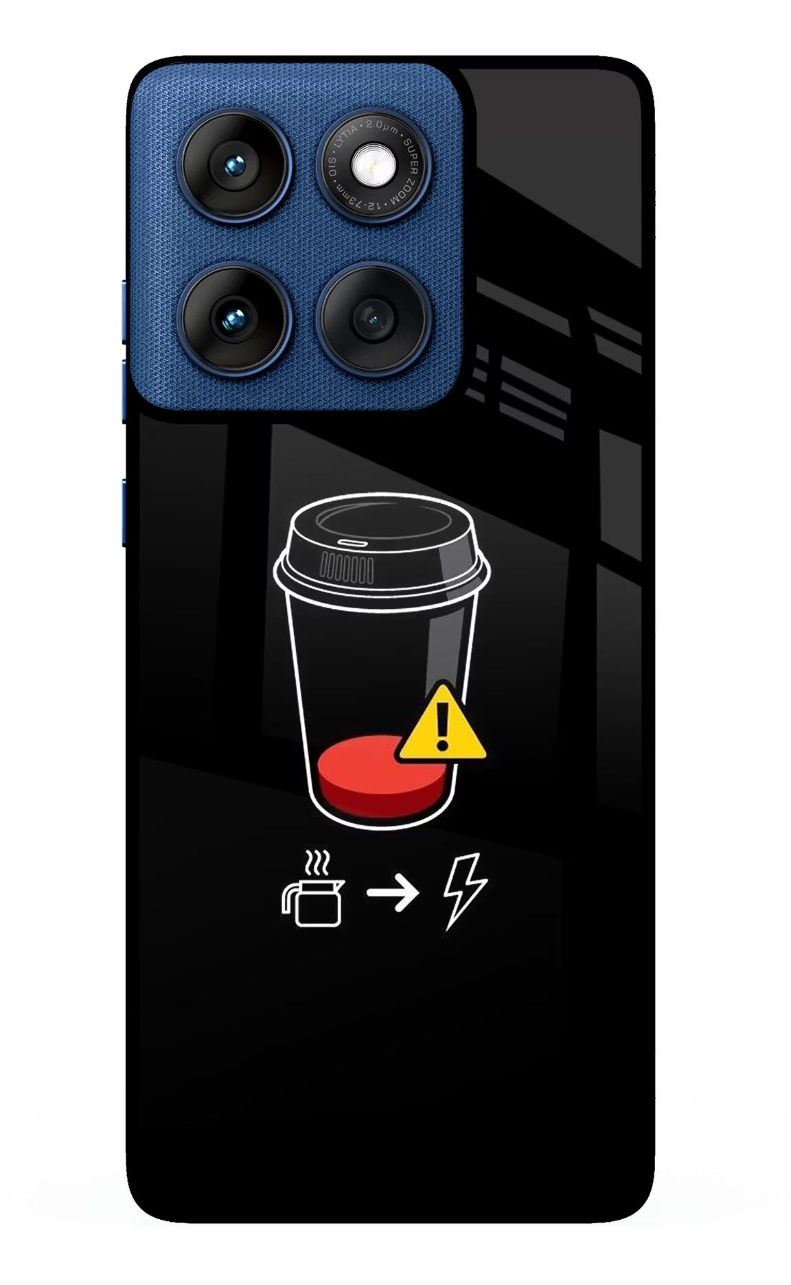 Coffee Moto Edge 60 Glass Case Back Cover by Casekaro