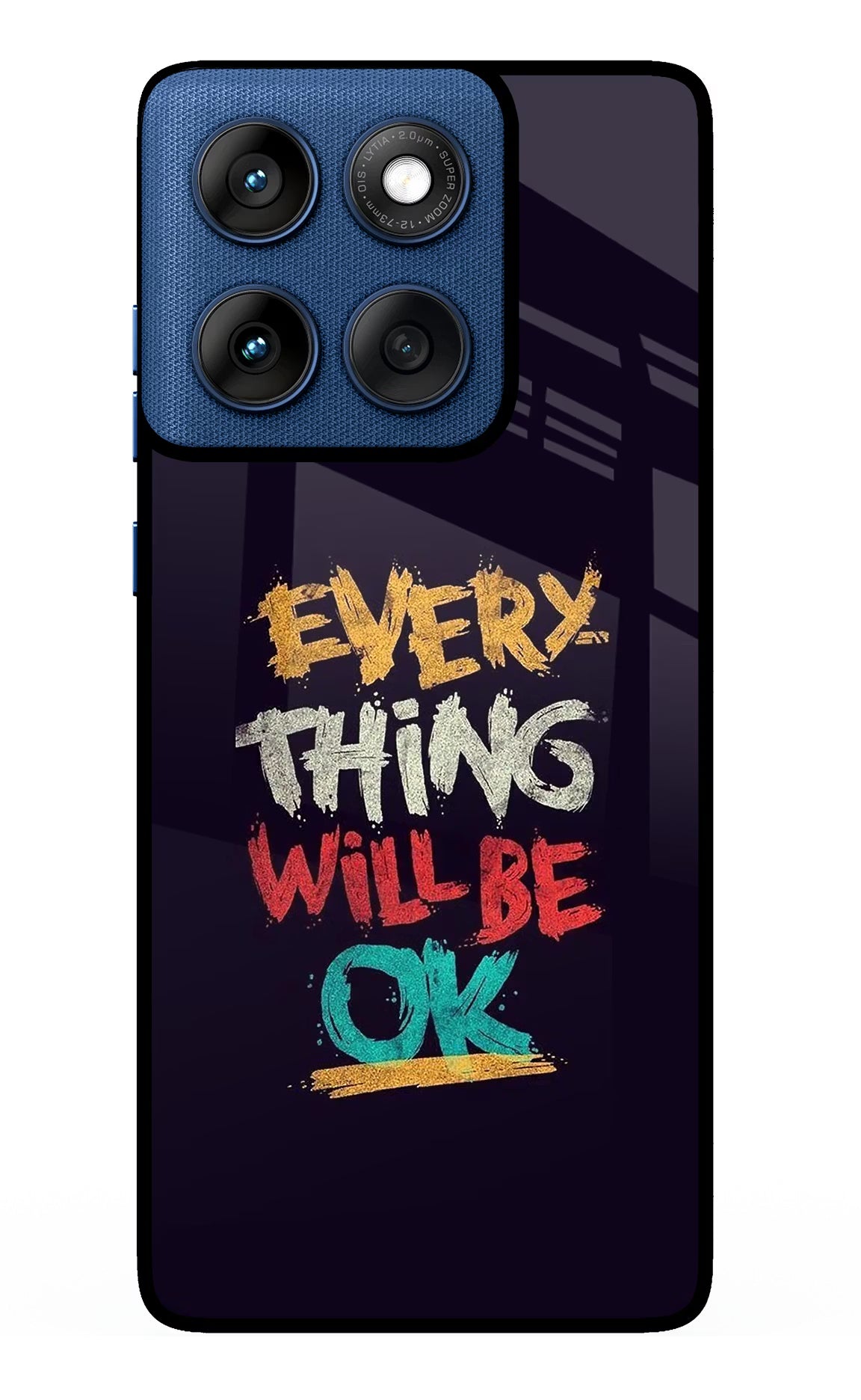 Everything Will Be Ok Moto Edge 60 Glass Case Back Cover by Casekaro