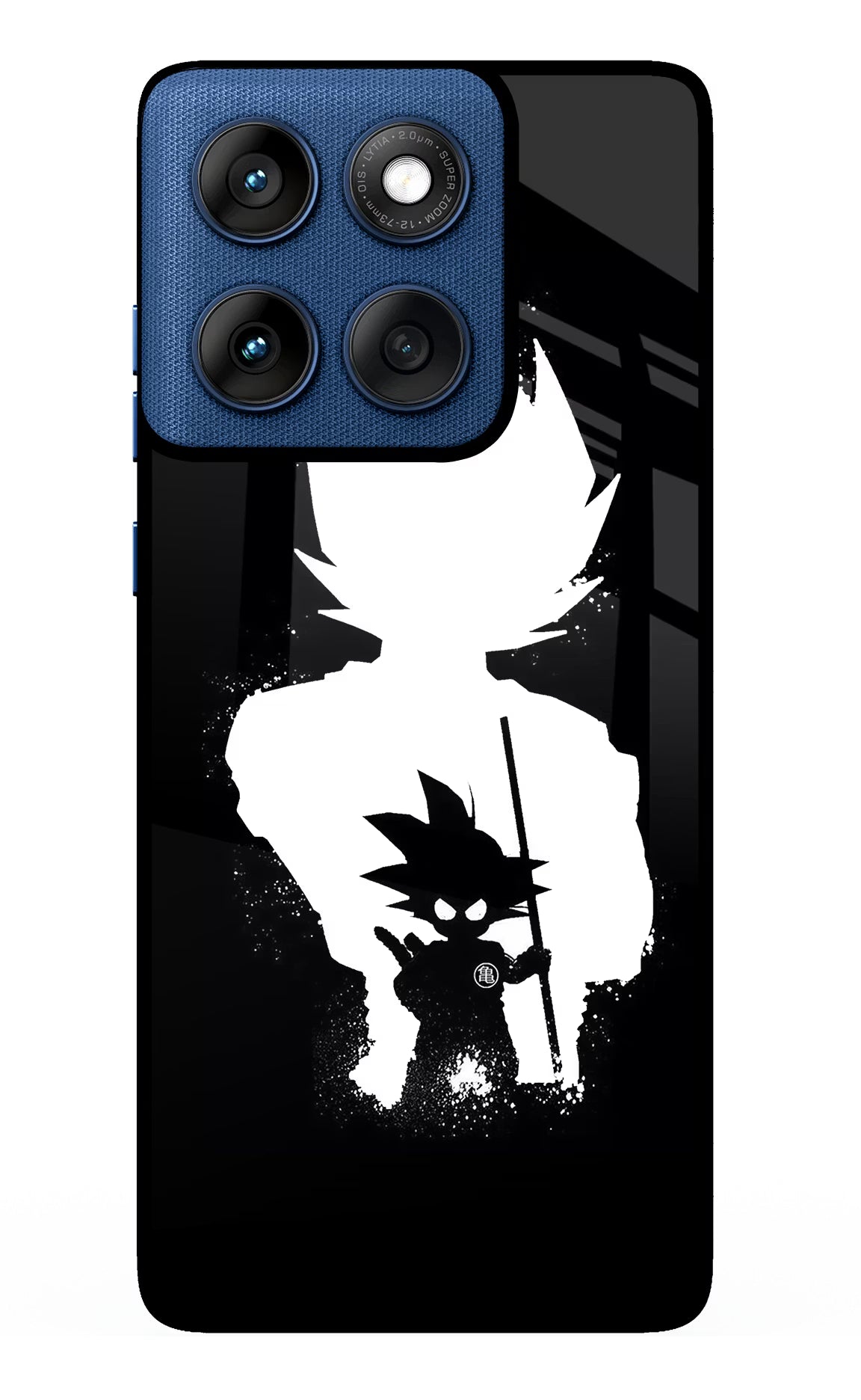 Goku Shadow Moto Edge 60 Glass Case Back Cover by Casekaro