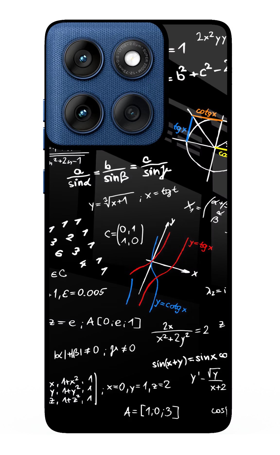 Mathematics Formula Moto Edge 60 Glass Case Back Cover by Casekaro