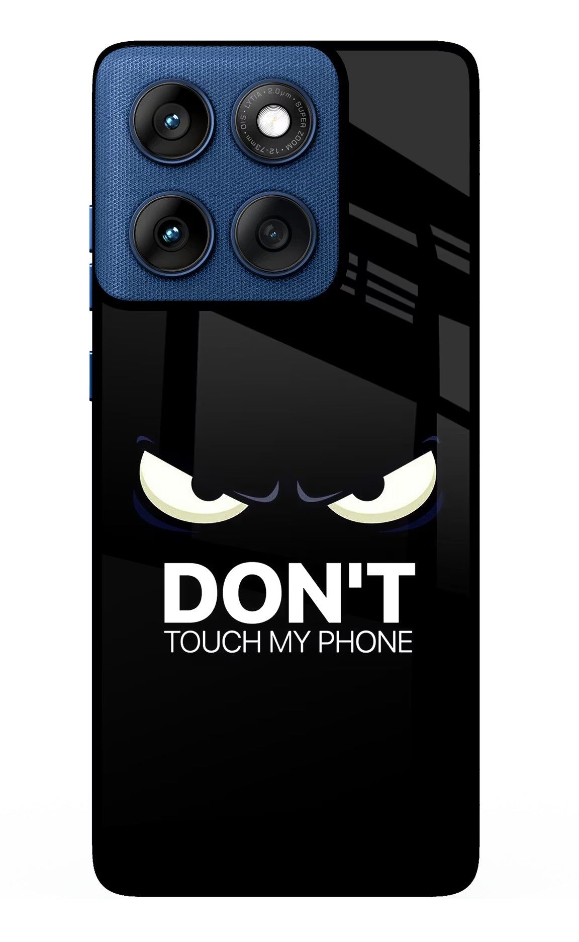 Don'T Touch My Phone Moto Edge 60 Glass Case Back Cover by Casekaro