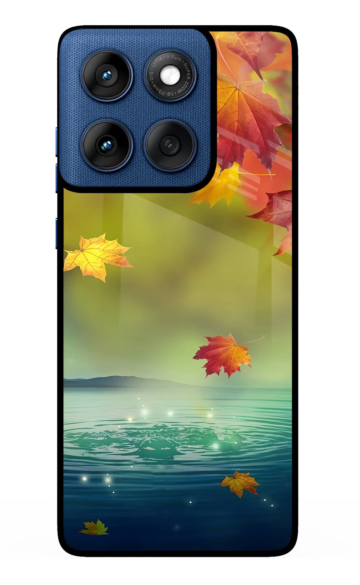 Flowers Moto Edge 60 Glass Case Back Cover by Casekaro