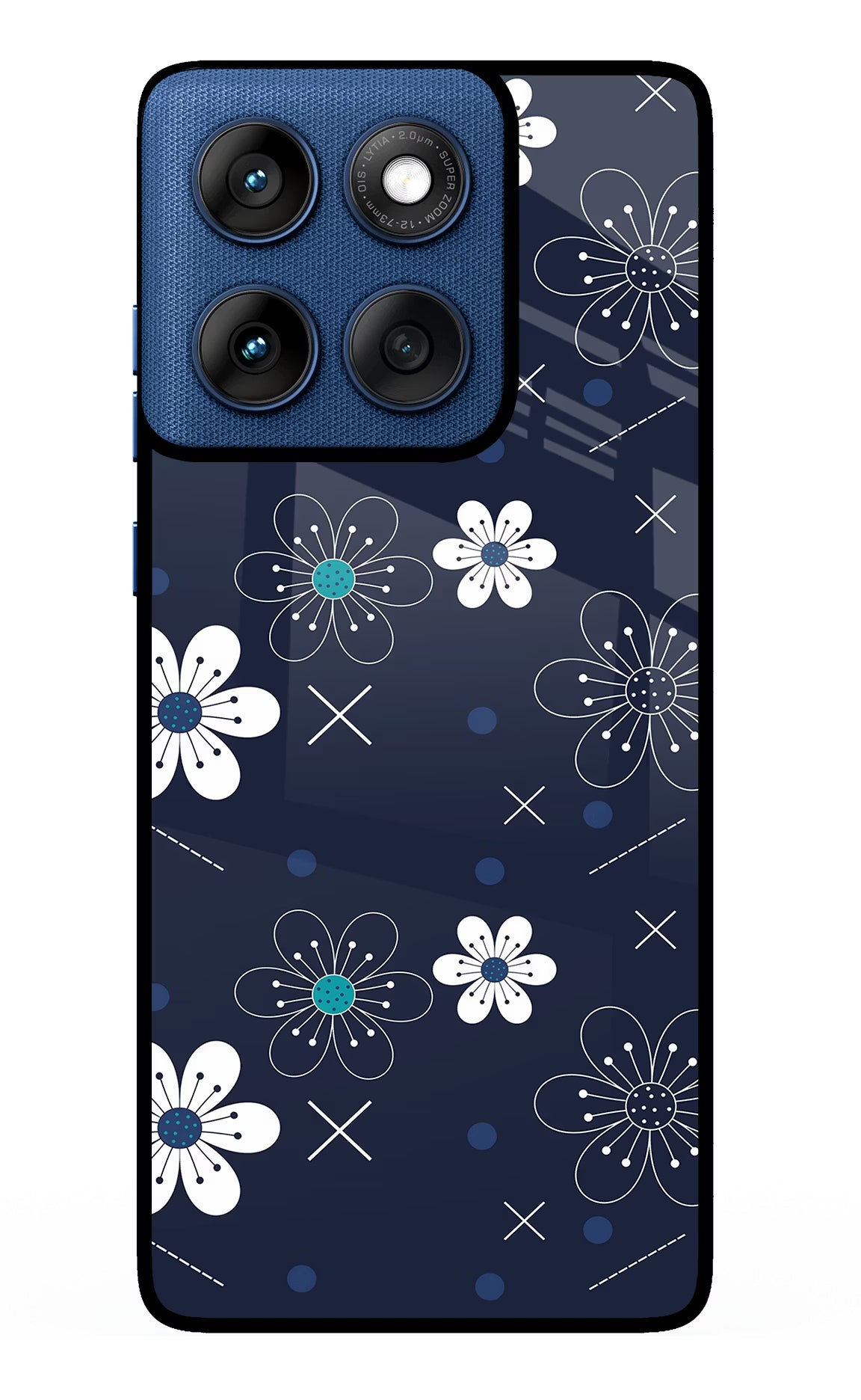 Flowers Moto Edge 60 Glass Case Back Cover by Casekaro
